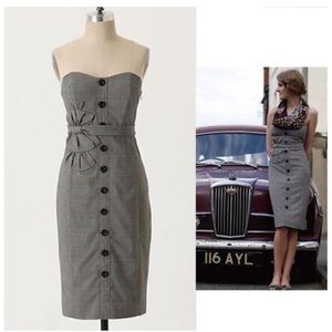 Anthropologie Floreat plaid strapless dress